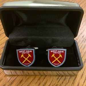 West Ham United FC Cufflinks Football Crest Gift Box Official Licensed EPL new